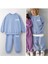 Unisex Laciel Paris Winter Clup Mavi 3 Iplik Fitilli Kumaş Alt Üst Eşofman Takımı 4