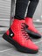 BA0159 Bağcıklı Kırmızı Kapitone Erkek Yüksek Taban Spor Bot 6