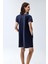 Kadın Kısa Kollu Çan Elbise Lacivert Renk 2
