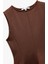 Pamuklu Slim Fit Bisiklet Yaka Volanlı Kolsuz Bluz 5