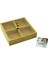 Kare 4 Bölmeli=2ın1=bölmesiz Çok Amaçlı Kutu Ahşap Bambu Servis Sunum Tepsi - Tahtası 22X22X5CM (5224) 1