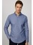 Slim Fit Mavi Ekose Desenli Uzun Kol Gömlek Erkekler İçin Klasik Model 5