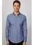 Slim Fit Mavi Ekose Desenli Uzun Kol Gömlek Erkekler İçin Klasik Model 7