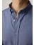 Slim Fit Mavi Ekose Desenli Uzun Kol Gömlek Erkekler İçin Klasik Model 8