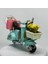 El Yapımı Dekoratif Turkuaz Çiçekli Scooter Motosiklet Model – Metal Biblo & Vintage Maket (13 Cm) 1