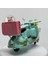 El Yapımı Dekoratif Turkuaz Çiçekli Scooter Motosiklet Model – Metal Biblo & Vintage Maket (13 Cm) 3
