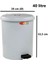 SY-4219 Gri Pedallı Yuvarlak Çöp Kovası Iç Kovalı 40 Litre 2