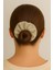 Handmade Simit Saç Tokası Bej Simli Pullu 10CM Lastikli Parlak Scrunchie - 3 Adet 3