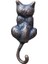 Antika Tarz Dekoratif Pirinç Kedi Sırt Kapı Tokmağı, Taktak - 160X65MM, Oksit 1