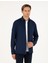 Erkek Lacivert Slim Fit Örme Gömlek 50293240-VR033 1