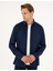 Erkek Lacivert Slim Fit Örme Gömlek 50293240-VR033 3