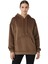 Taba Kadın Peluş Kanguru Cepli Kapüşonlu Sweatshirt 3061A 1