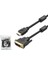 Hadron HDX7752 DVI (M) To HDMI (M) Kablo 24+1 Pvc 1.8m Siyah 1.8m 1
