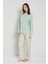 Kadın Yeşil Uzun Kol Baskılı Pijama Takımı C2T0N91 2