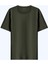 Erkek Gri Basic T-Shirt Yeşil Renk 3