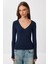 V Yaka Saran Basic Modal Bluz LMW0029 Lacivert 3