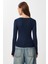 V Yaka Saran Basic Modal Bluz LMW0029 Lacivert 5