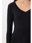 V Yaka Saran Basic Modal Bluz LMW0029 Siyah 5