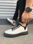 Flex Bağcıklı Keten Kumaş Erkek Günlük Sneaker Ayakkabı Kst - Beyaz/siyah 3