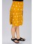 Sarı Viskon Kumaş Papatya Çiçekli Midi Boy Şort Etek 2