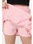 Düz Pembe Renk Beli Lastikli Şort Etek 5