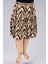 Viskon Kumaş Animal Print Midi Boy Şort Etek 1