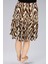 Viskon Kumaş Animal Print Midi Boy Şort Etek 3