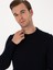 Erkek Lacivert Slim Fit Yün Karışımlı Bisiklet Yaka Triko Kazak 50311869-VR033 2