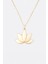 14 Ayar Altın Minimalist Lotus Çiçeği Kolye 2