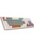 Km-77 Runa Gri/krem/kahve USB Rainbow Aydınlatmalı Sessiz Q Klavye + Mouse Set 2