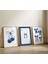 (Çerçevesiz) Blue Cherry Bow Coquette Çerçevesiz 3'lü Poster Seti Mavi 3