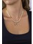 Altın Kaplama Baget Taşlı Italyan Zincir Kadın Çelik Kolye 3