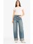 Baggy Fit Yüksek Bel Katlamalı Paça Jean Kar Yıkamalı Pantolon E9151AX25AU 3