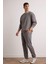 Slim Fit Dar Kesim Fermuar Cepli Pike Eşofman Altı D5258AX25AU 2