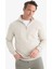 Regular Fit Dik Yaka Yarım Fermuarlı İçi Yumuşak Tüylü Basic Düz Sweatshirt X7405AZ25AU 3