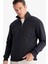 Regular Fit Dik Yaka Yarım Fermuarlı İçi Yumuşak Tüylü Basic Düz Sweatshirt X7405AZ25AU 4