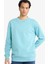 Boxy Fit Bisiklet Yaka İçi Yumuşak Tüylü Baskılı Sweatshirt X8282AZ25AU 1