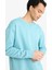 Boxy Fit Bisiklet Yaka İçi Yumuşak Tüylü Baskılı Sweatshirt X8282AZ25AU 4