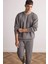 Boxy Fit Bisiklet Yaka Basic Düz Pike Sweatshirt E1519AX25AU 3