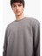 Boxy Fit Bisiklet Yaka Basic Düz Pike Sweatshirt E1519AX25AU 7