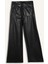 Wide Leg Fermuarlı Uzun Deri Pantolon G0140AX25AU 5