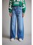 Wide Leg Yüksek Bel Uzun Jean Yıkamalı Pantolon F5523AX25AU 8