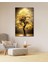 Sarı Yapraklı Ağaç Cam Tablo Modern Ev Ofis Salon Hediyelik Büyük Tablo Duvar Dekoru 3
