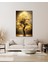 Sarı Yapraklı Ağaç Cam Tablo Modern Ev Ofis Salon Hediyelik Büyük Tablo Duvar Dekoru 5