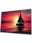 Denizde Gün Batımı Cam Tablo 4mm Dayanıklı Temperli Cam Sunset At Sea Glass Wall Art 1