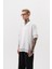 Erkek Nakış Detaylı Oversize Gömlek Beyaz 2