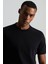 Saf Pamuk Bisiklet Yaka Siyah Basic T-Shirt 3