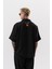 Erkek Res Resort Nakışlı Oversize Gömlek Siyah 3