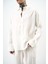 Erkek Modal Oversize Gömlek Beyaz 4