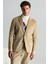 Pamuk Karışımlı Çizgi Desen Camel Kadife Blazer Ceket 1